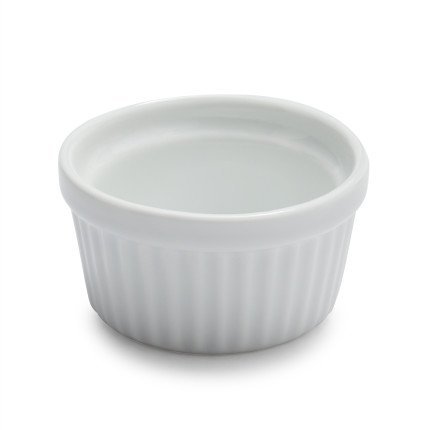 Sur La Table Porcelain Round Ramekin with Ribbed Sides HB4612 , 10 oz.