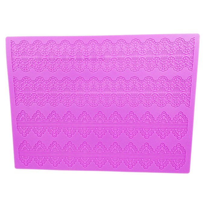 Garwarm Cake Decorating Tools Fondant Lace Silicone Mat Cake Decorations Molds 15&times;11.5 Inches N2