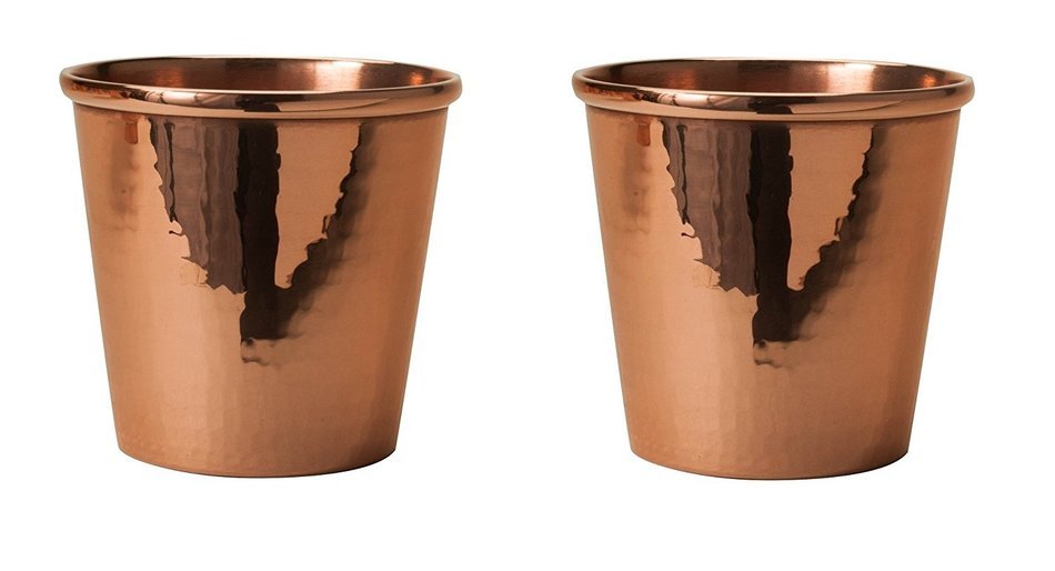 Sertodo Apa Cups, set of 4, Hammered Copper, 18 fluid ounces N6