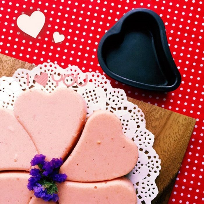 Richele 6 pack nonstick mini pie pans 2 inch heart shaped pan