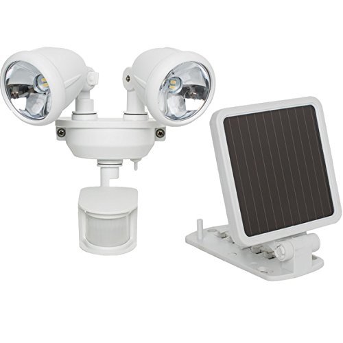 New MAXSA INNOVATIONS 44217 Solar-Powered Dual Head LED Security Spotlight (White)