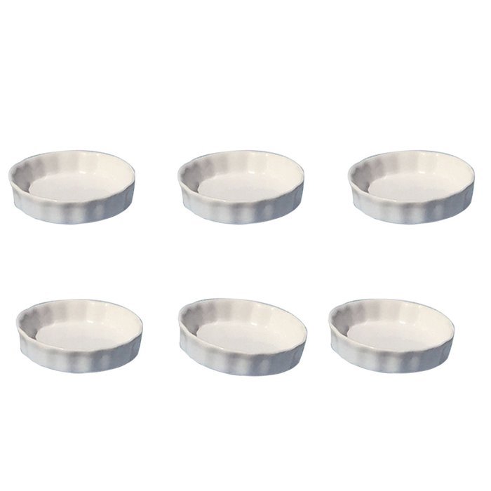 Om Joy Collection Shallow Creme Brulee Mini- Ramekins (1 oz each): Set of 6- Oven Safe & Stackable Creme Brulee... N2
