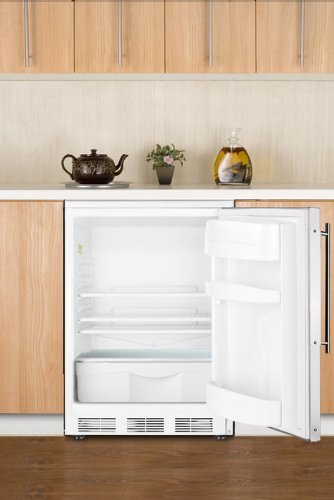 Summit FF6BI7FR: Commercially approved built-in undercounter all-refrigerator with stainless steel door frame...