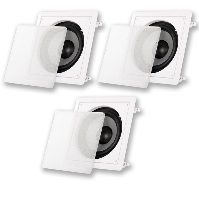 3 Acoustic Audio CS-IW8SUB In Wall 750 Watt 8" Home Theater Passive Subwoofers CS-IW8SUB-3S