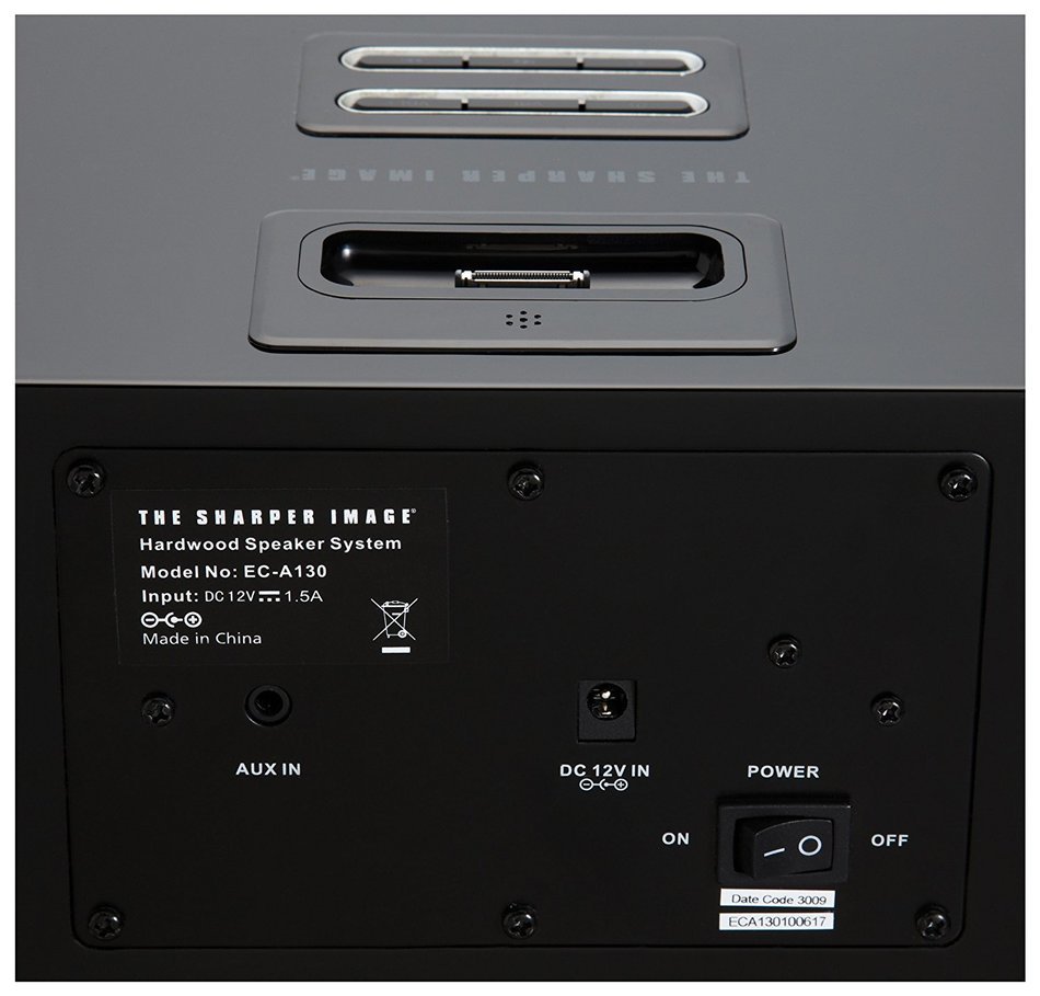 The Sharper Image EC-A130 Hardwood Speaker System for iPhone/iPod