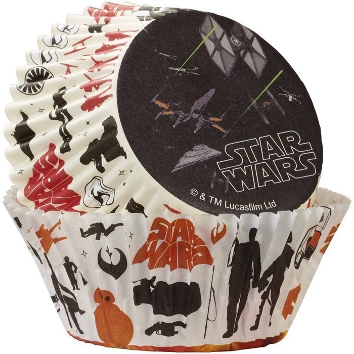Star Wars Disposable Cupcake Liners and Toppers - 50 Baking Cups and 24 Fun Pix Toppers