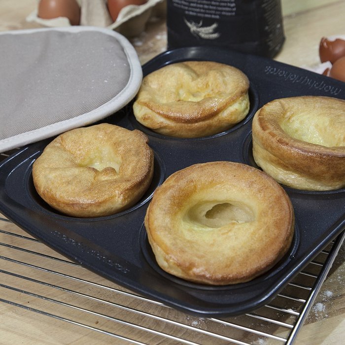 MORPHY RICHARDS 970511 ALUMINISED STEEL 4 CUP YORKSHIRE NON-STICK PUDDING TRAY N3