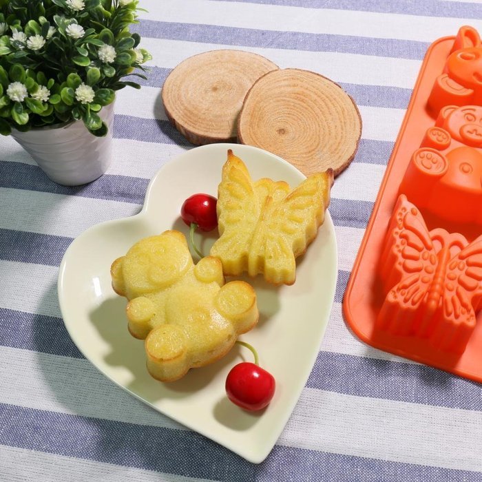 Cake Bread Molds, 2PCS YYP [6 Cavity Animal Shape Mold] Silicone Cake Bread Making Mold for Home Baking - Reusable... N4