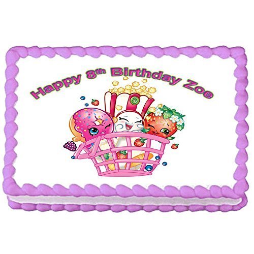 Shopkins edible cake image cake topper cake decoration 7.5"x10"