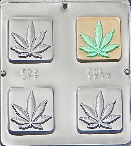 Marijuana Leaf Pot Leaf Bar Chocolate Candy Mold 1343