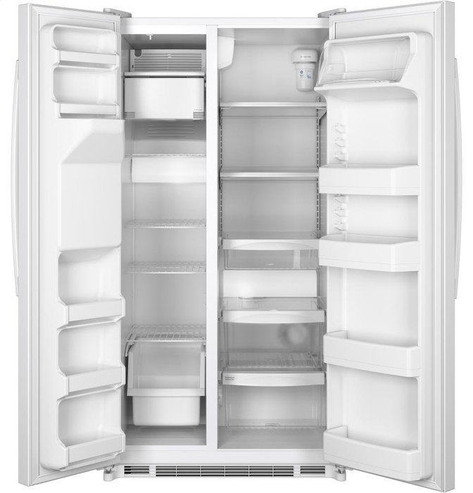 GE GSE25ETHWW 24.7 Cu. Ft. White Side-By-Side Refrigerator - Energy Star N5