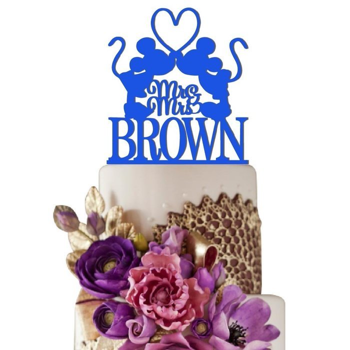 Sugar Yeti Made In USA Personalized Wedding Cake Topper Mrs Minnie Heart Mr Mickey #1 Black N12