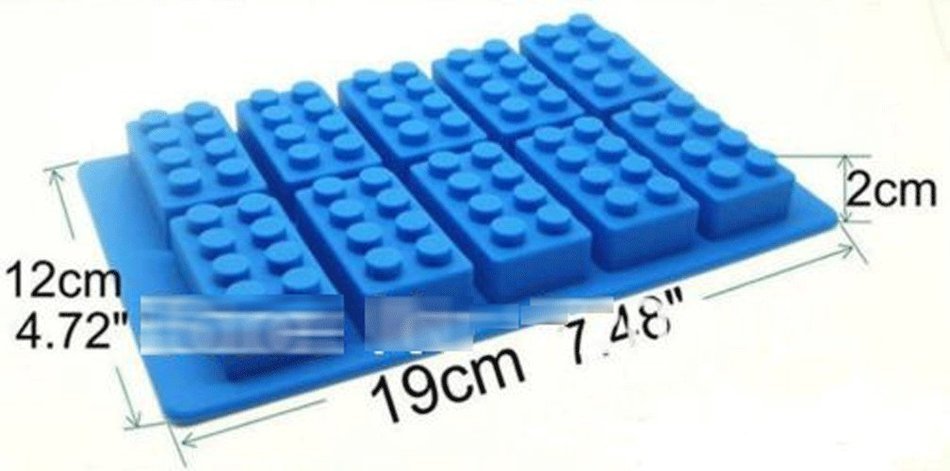 Anyana 2pc set Robot Figure Rectangle Building Brick Silicone Mould Chocolate Ice Cube