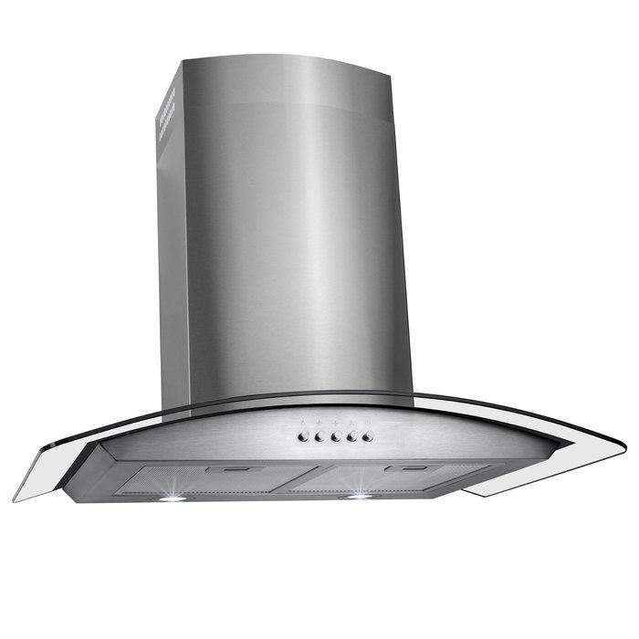 Golden Vantage 30" Stainless Steel Powerful Push Button Control Mesh Filter Kitchen Fan Range Hood