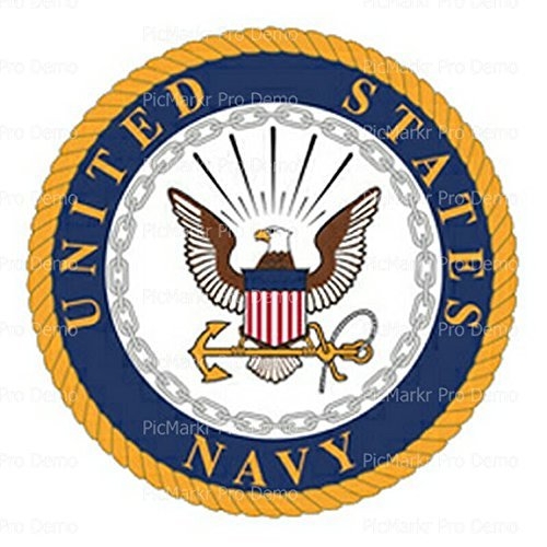 6" Round - U.S. Navy Logo Birthday - Edible Cake/Cupcake Party Topper!!!