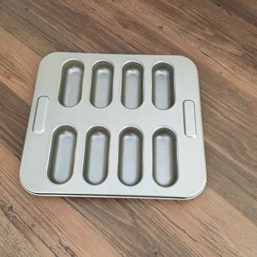 Astra Gourmet Cream Canoe Pan 8-Cavity Delectovals Cake Pan,Champagne N4