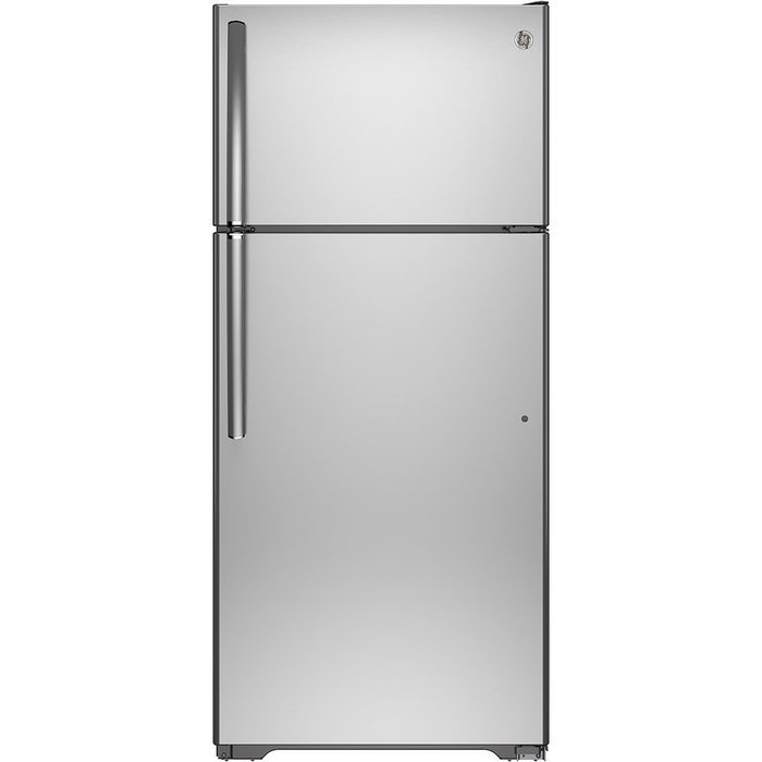 Ge REFRIGERATORS 1030510 15.5 Cu. ft. Top Freezer Refrigerator, Stainless Steel, Reversible Door Swing N3