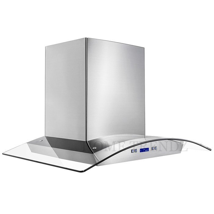 30 Inch Wall Mount Stainless Steel Kitchen Range Hood with Glass Canopy N4