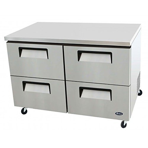 Atosa USA MGF8417 Stainless Steel Undercounter 48-Inch Four Sliding Door Refrigerator