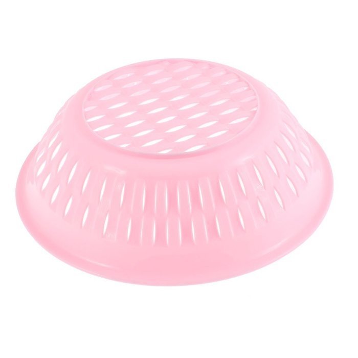uxcell Plastic Hollow Out Fruit Vegetable Plate Basket Tray 24cm Dia Purple N9