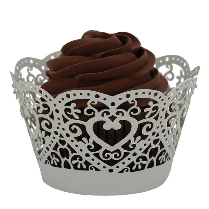 Malloom 25pc Filigree Lace Wrapper Laser Cut Cupcake Wrapper Liner Baking Cup...