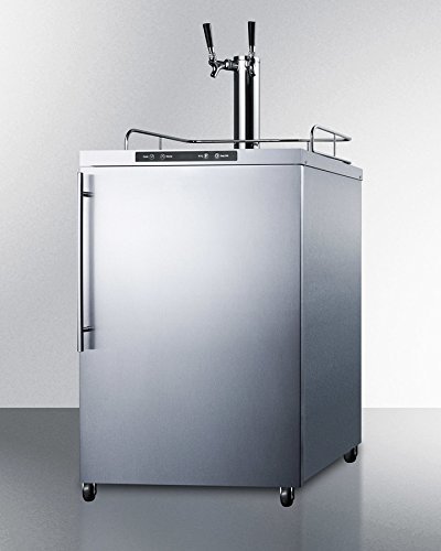 Summit SBC635MOS7HVTWIN 24" Outdoor Dual Tap Beer Dispenser with 5.6 cu. ft. Capacity Automatic Defrost Digital... N4