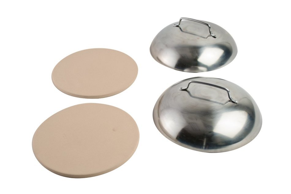 Pizzacraft PC0003 8" Round Ceramic Mini Baking/Pizza Stones, Set of 4 N5