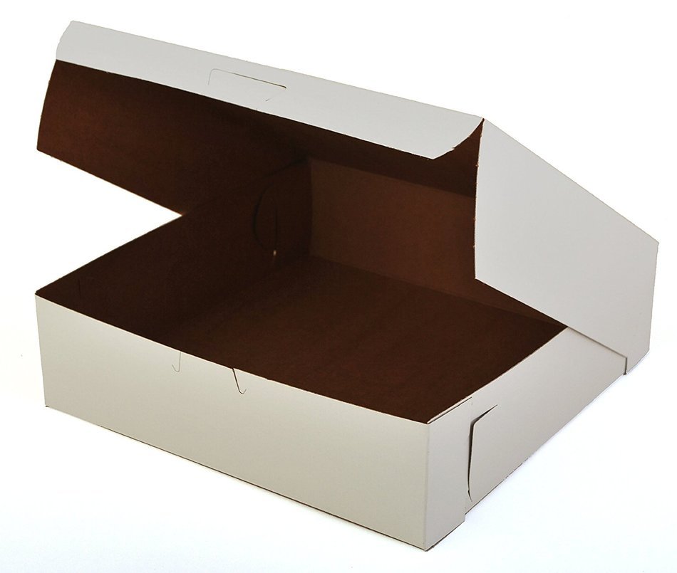 Southern Champion Tray 0953 Premium Clay-Coated Kraft Paperboard White Non-Window Lock Corner Bakery Box, 9" Length... N2