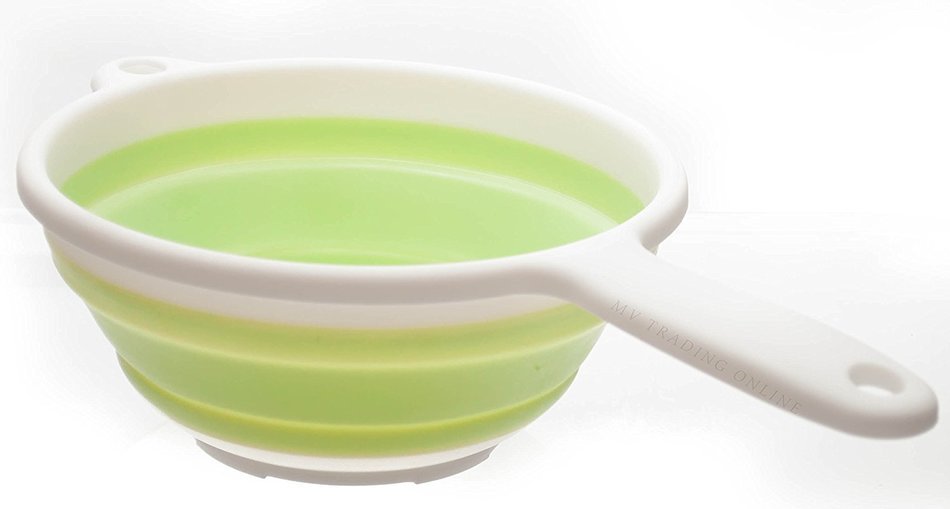 Japanese Subaru Compact Collapsible Kitchen Bowl with Handle (Green)