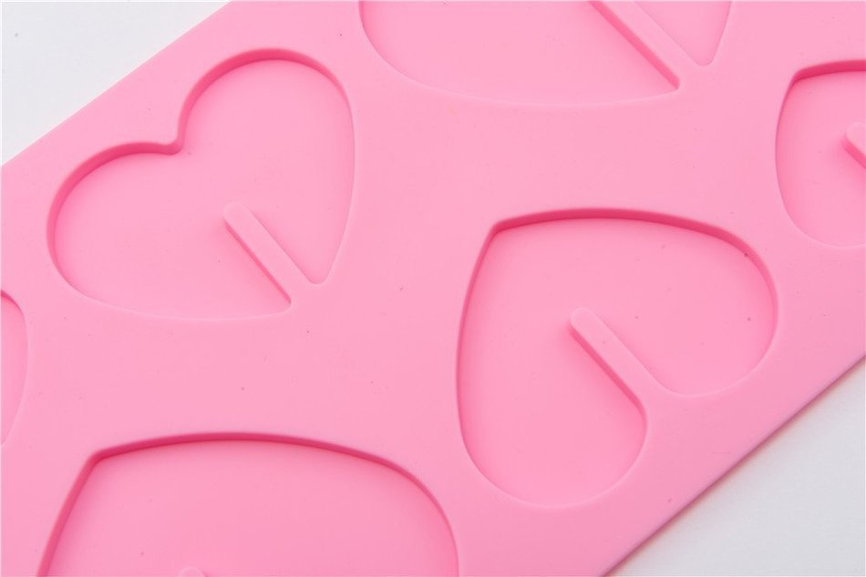 6 Cavity Big&Small Love Heart Shape Silicone Cake Chocolate Baking Mold for Microwave Oven N7