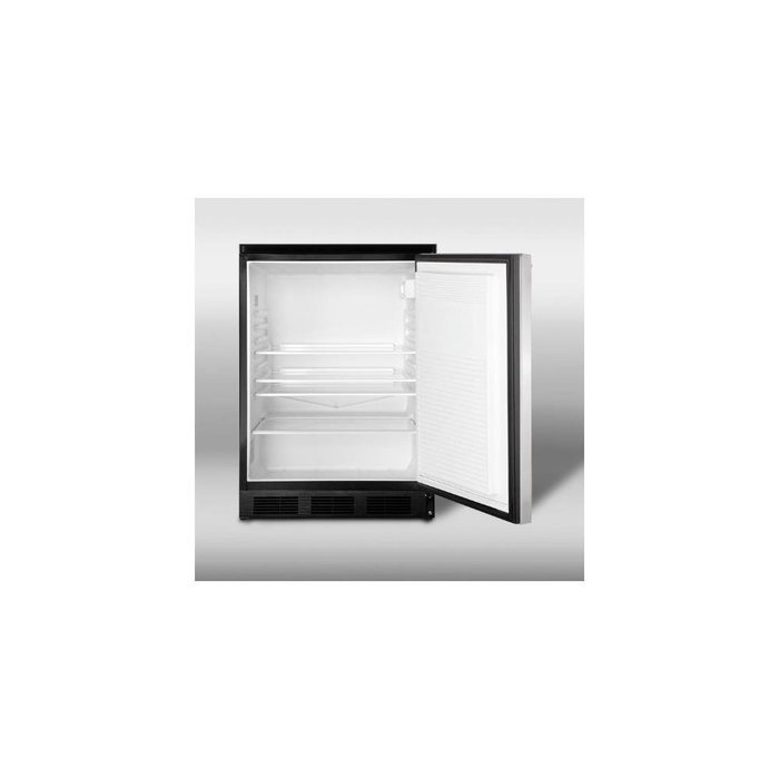 Summit Commercial Series FF7LBLSSHH 24" 5.5 cu. ft. Compact Refrigerator with Automatic Defrost Adjustable Glass... N2