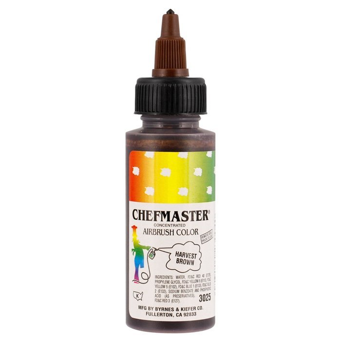 Chefmaster by US Cake Supply 2-Ounce Airbrush Cake Food Color Harvest Brown