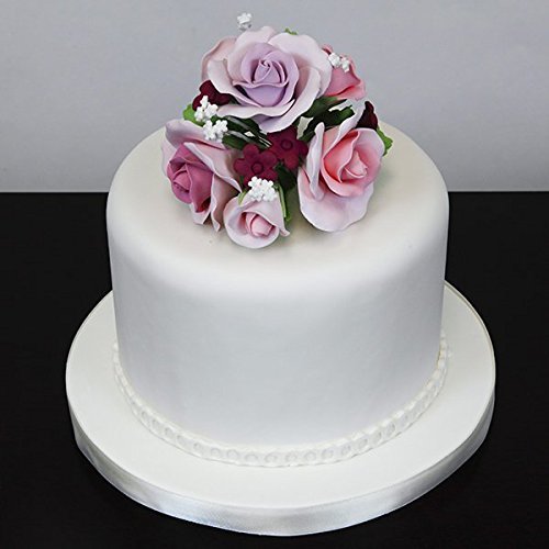 Garden Rose Gumpaste Topper Bouquet Pink & Lavender by Chef Alan Tetreault