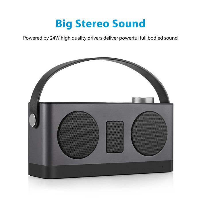 Paxcess Bluetooth 4.1 Speakers Powerful 24W Loudspeakers Super Bass Home Speaker with 24 Hours Playtime 66 Feet... N5