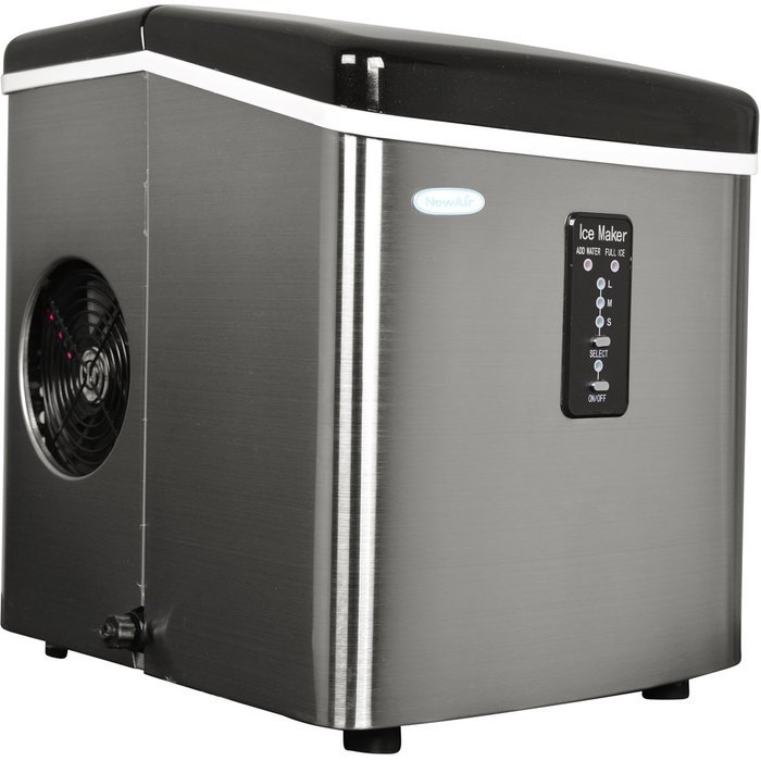NewAir AI-100SS 28-Pound Portable Ice Maker, Stainless Steel N2