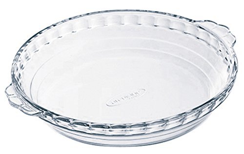 Arcuisine Borosilicate Glass Pie Dish w/handles 8.65 Inches (22 Centimeter) 1.1 Liter