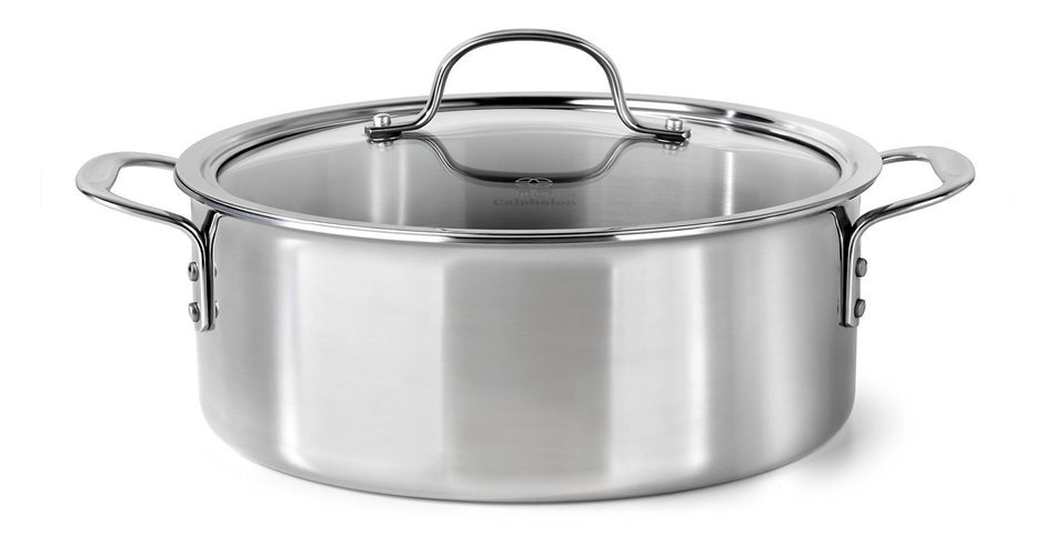 Calphalon Tri-Ply Stainless Steel 14-Inch Roaster with Rack and Lifters N7