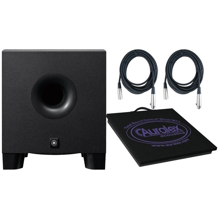 Yamaha HS8S 8" Powered Subwoofer w/ Isolation Platform and 2 XLR Cables N4