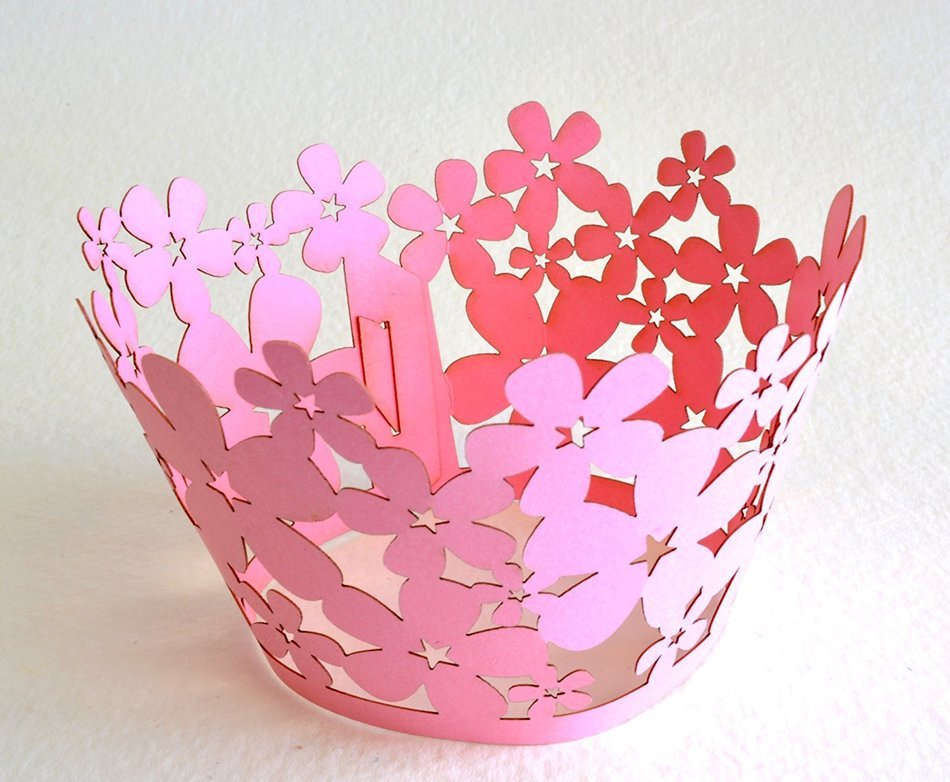 Cupcake Wrappers Cherry Blossom Pink N2