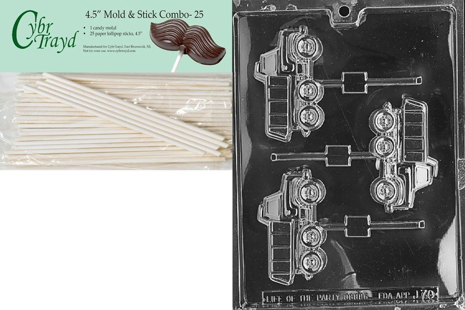 Cybrtrayd J070 Dump Truck Lolly Chocolate Candy Mold with Exclusive Cybrtrayd Copyrighted Chocolate Molding Instructions N3