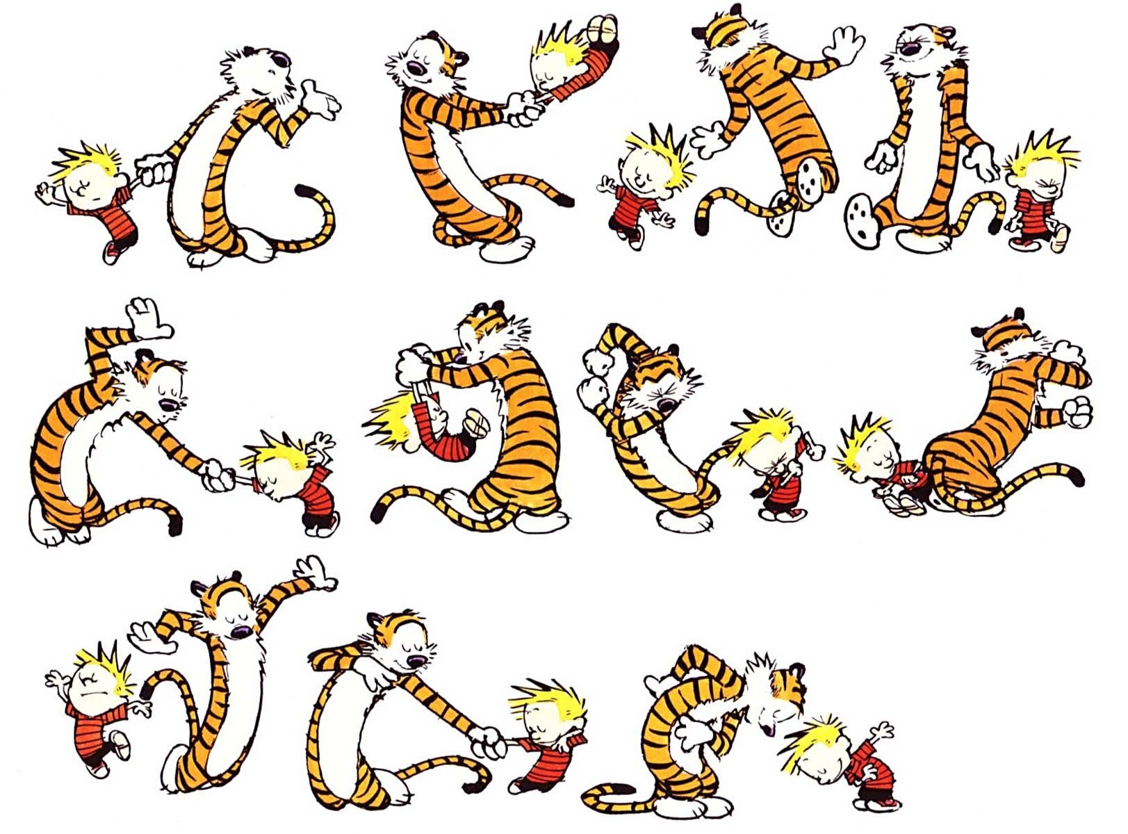 Clipart of the calvin and hobbes dancing free image download
