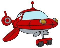 red cartoon plane