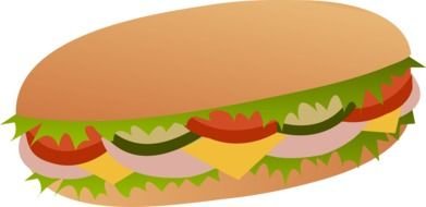 tasty roll Sandwich drawing