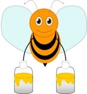 Cartoon Bee with hony drawing