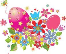 colorful graphic elements for easter