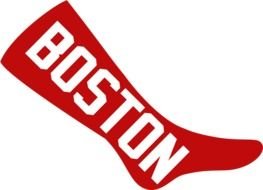 red sock with Boston inscription