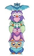 Owl Totem Pole drawing