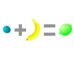 berry plus banana equals lemon drawing
