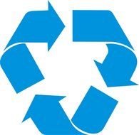 Ä°llustration of blue Recycle Symbol