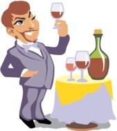 Drinking Wine as a graphic illustration